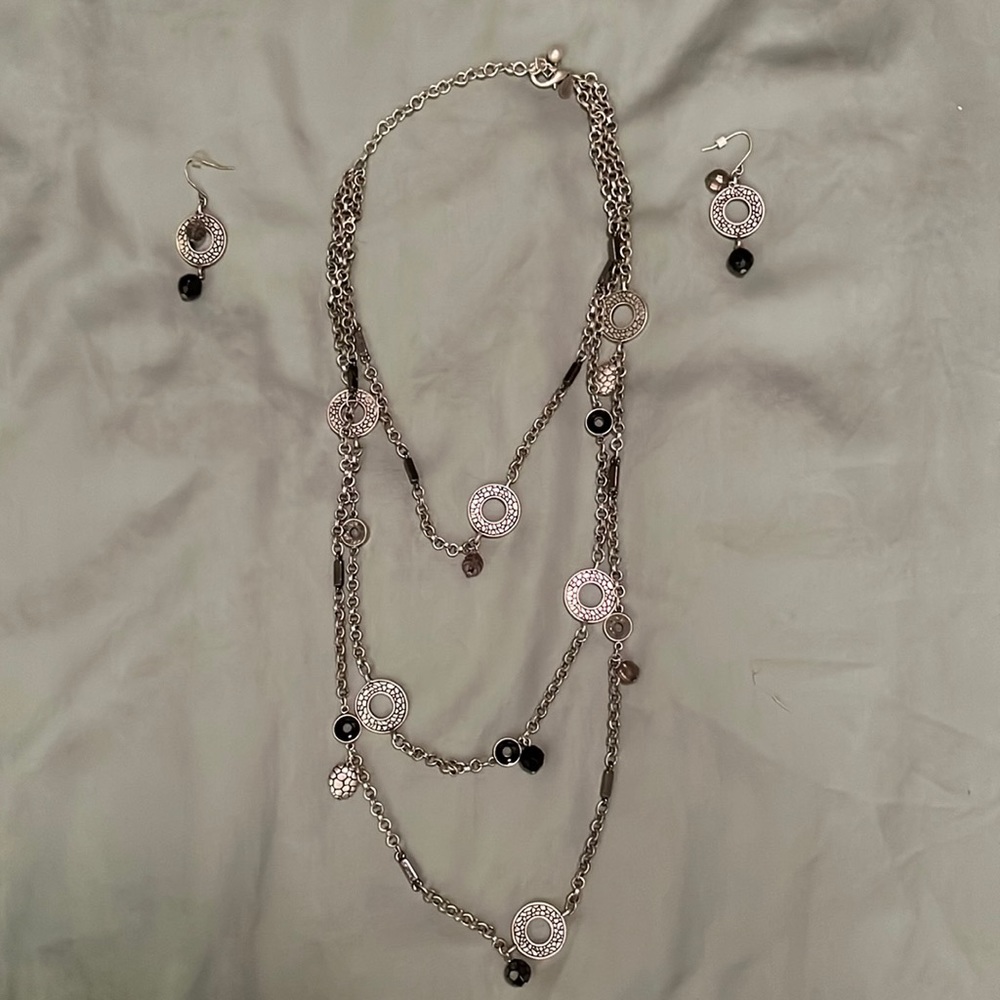 Vintage Chicos 3 strand necklace and earrings